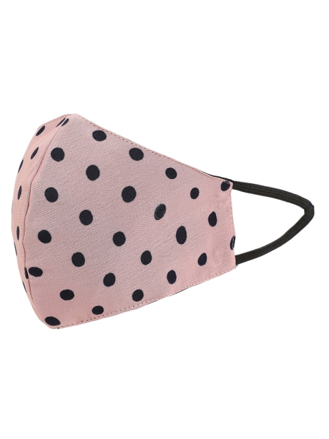 

THREAD MUSTER Women Pink & Black Printed 3-Ply Cotton Reusable Cloth Mask