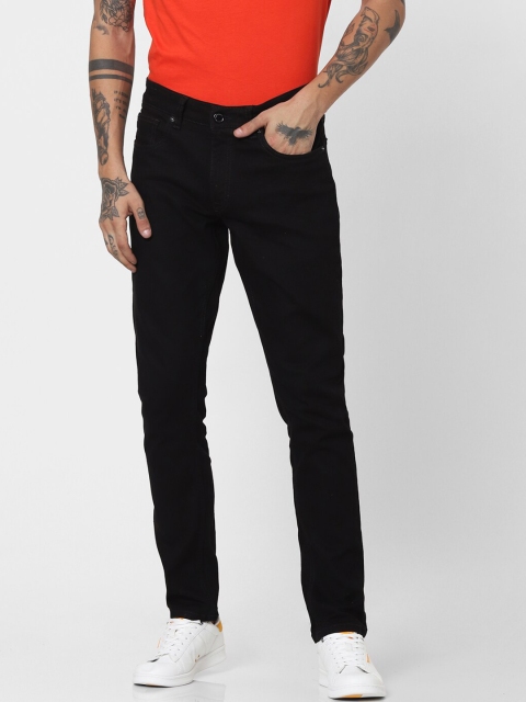 

Jack & Jones Men Black Slim Fit Low-Rise Jeans