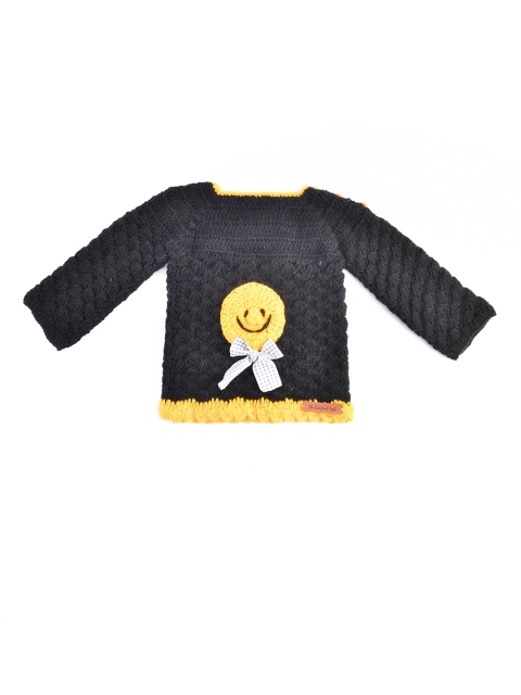 

The Original Knit Kids Black & Yellow Smiley Embroidered Handmade Pullover