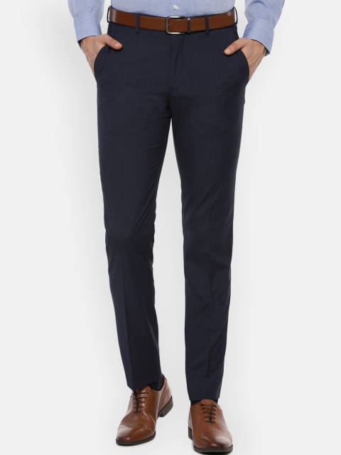 

Louis Philippe Men Navy Blue Slim Fit Formal Trousers