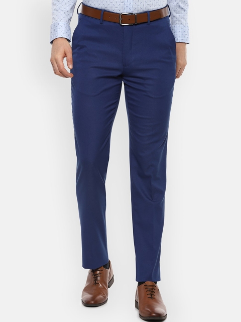 

Louis Philippe Men Navy Blue Slim Fit Formal Trousers