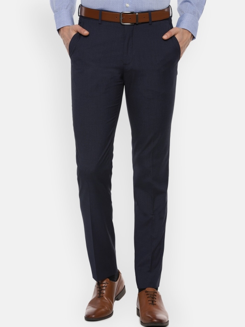 

Louis Philippe Men Navy Blue Slim Fit Formal Trousers