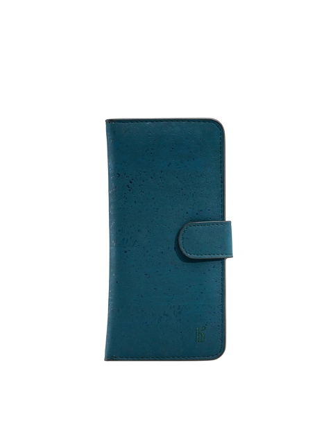

Beej Women Teal Abstract Textured Buckle Detail Slimfold Sustainable Wallet Sustainable Wallet