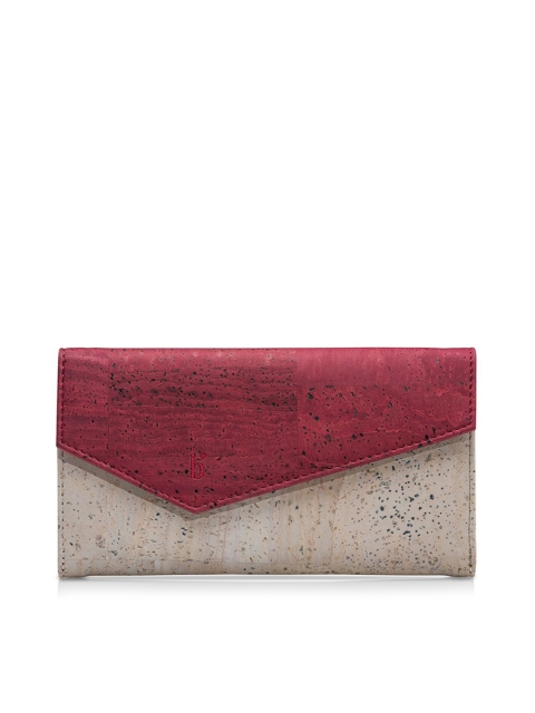 

Beej Women Maroon & Beige Printed Three Fold Sustainable Wallet