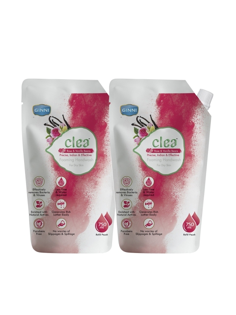 

Clea Pack of 2 Rose & Vanilla Beans Foaming Handwash 750ml, Red