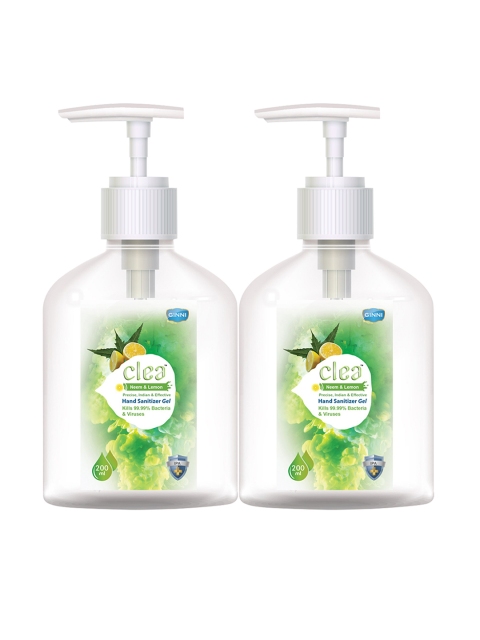 

Clea Pack of 2 Hand Sanitizer, 70% Isopropyl Alcohol Based Gel Sanitizer - 200 ml, Green