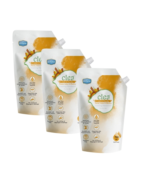 

Clea Pack of 3 Haldi & Chandan Foaming Handwash - 750ml, Orange