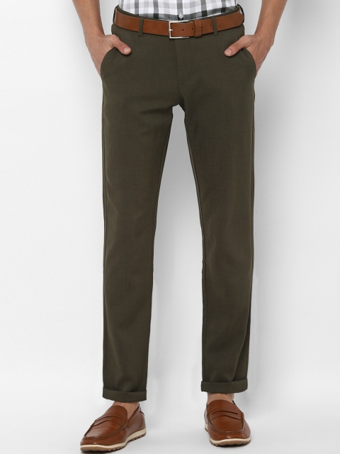 

Allen Solly Men Olive Green Slim Fit Trousers
