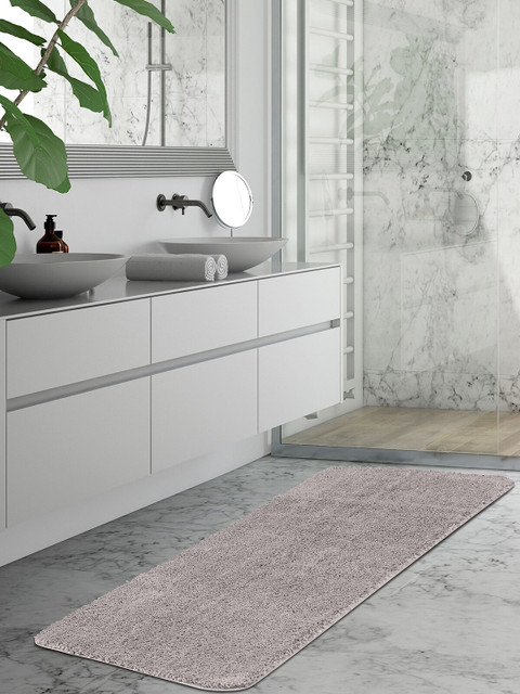 

OBSESSIONS Grey Solid Rectangular Bath Runner