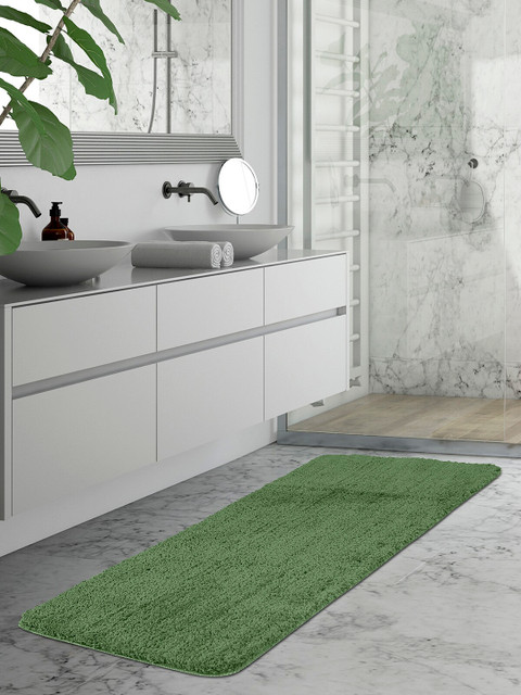 

OBSESSIONS Green Solid Rectangular Bath Runner