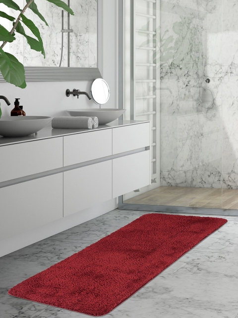 

OBSESSIONS Red Textured Anti-Skid Bath Rug