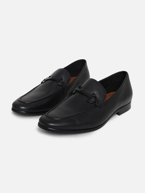 

ALDO Men Black Solid Leather Formal Loafers