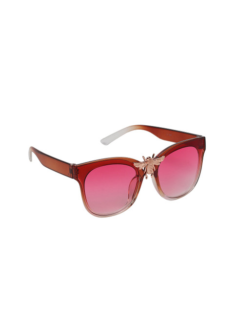 

Swiss Design Unisex Pink Square Sunglasses