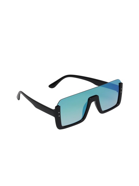 

Swiss Design Unisex Green Lens & Black Half Rim Square Sunglasses SDSG-MOON FLASH, Blue