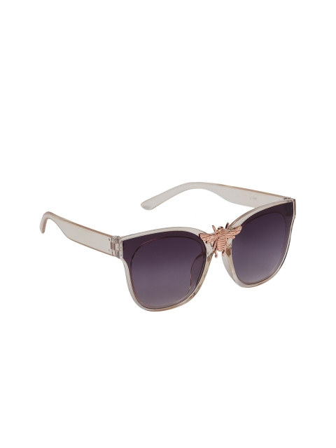

Swiss Design Unisex Purple Lens & Gunmetal-Toned Full Rim Browline Sunglasses