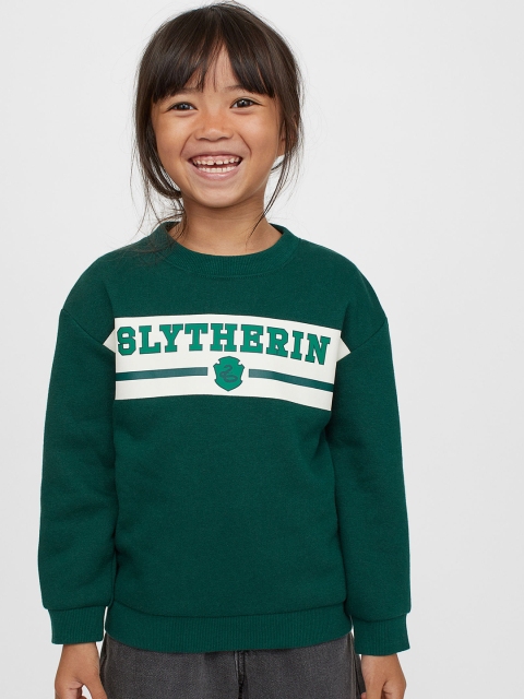 

H&M Girls Printed sweatshirt, Green