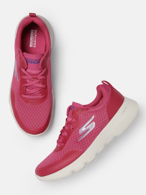 

Skechers Women Pink Mesh Go Run Focus-Instantly Non-Marking Shoes