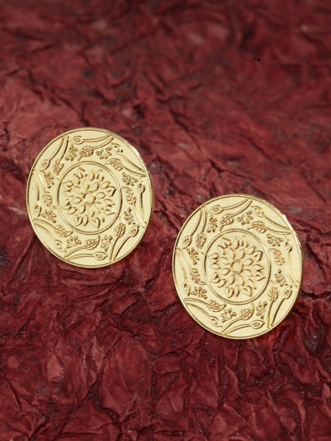 

DIVA WALK Gold-Toned Handcrafted Circular Drop Earrings
