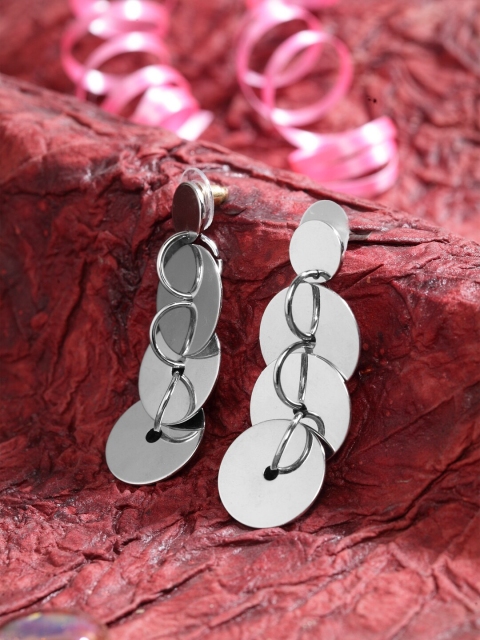 

DIVA WALK Gold-Plated & Silver-Toned Handcrafted Circular Drop Earrings