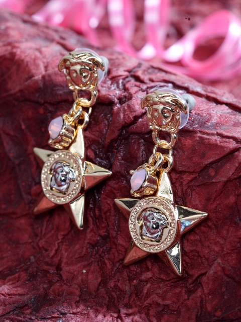

DIVA WALK Gold-Plated & Silver-Toned Handcrafted Quirky Drop Earrings