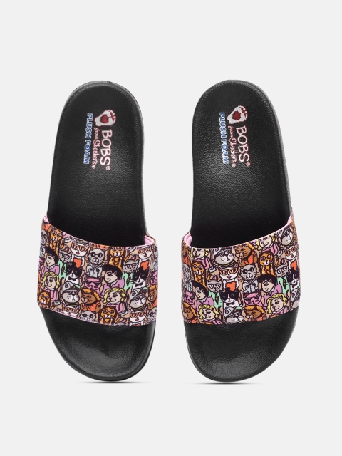 

Skechers Women Multicoloured Printed Rubber Sliders, Multi