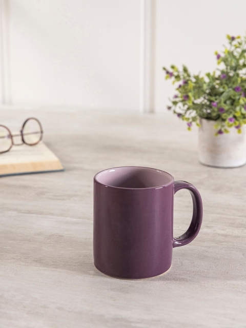 

Pure Home and Living Set Of 6 Purple Solid Ceramic Glossy Mugs