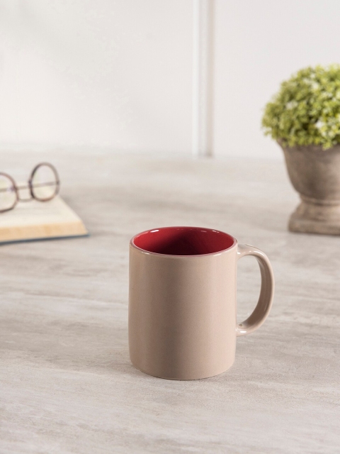 

Pure Home and Living Set Of 6 Brown & Red Solid Ceramic Glossy Mugs