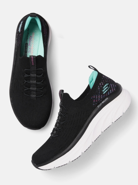 

Skechers Women Black D'Lux Walker Slip-On Sneakers