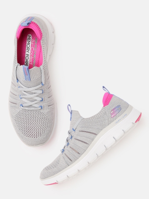 

Skechers Women Grey & Pink Regular Flex Appeal 4.0-Victory Lap Sneakers