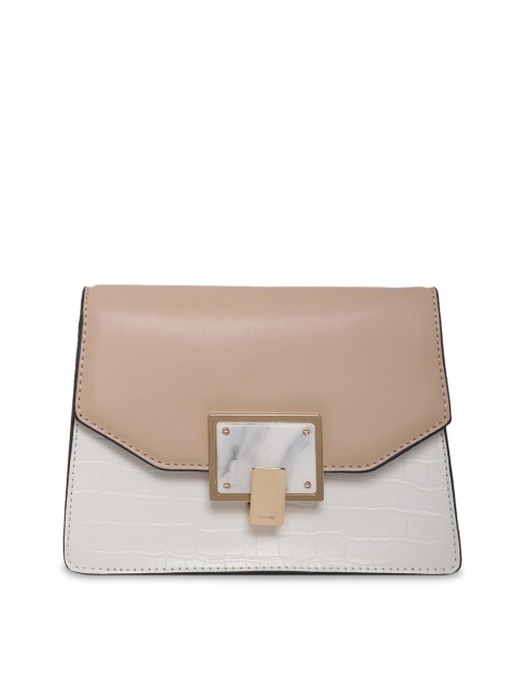 

ALDO Beige Textured PU Structured Sling Bag