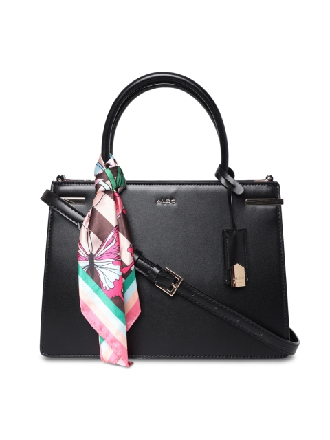 

ALDO Black PU Shopper Handheld Bag with Tasselled