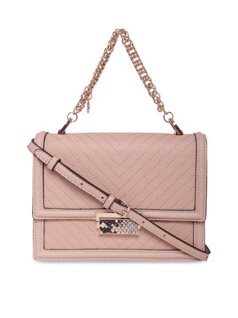 

ALDO Pink Textured PU Swagger Handheld Bag with Quilted