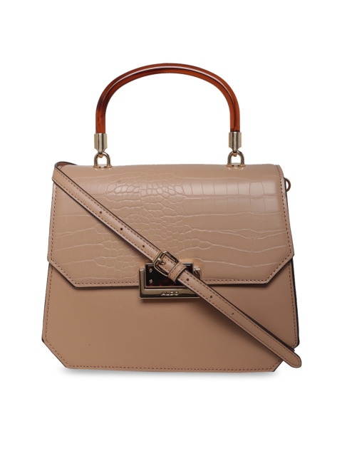 

ALDO Beige Animal Textured PU Structured Handheld Bag