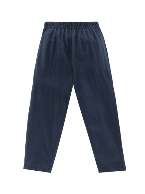 

KiddoPanti Boys Blue Solid Pyjama Pant With Single Pocket, Navy blue