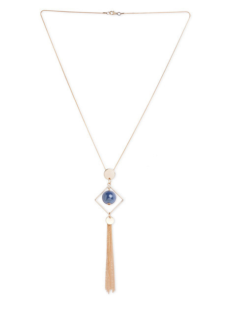 

Blisscovered Gold-Toned & Blue Gold-Plated Necklace