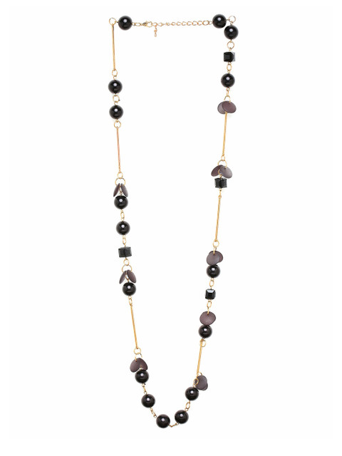 

Blisscovered Women Black & Brown Beaded Necklace
