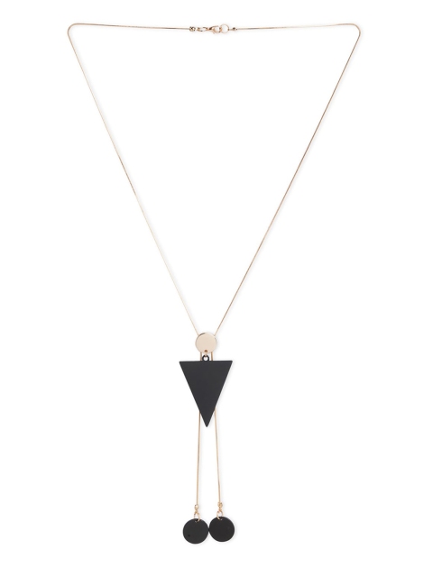 

Blisscovered Gold-Toned & Black Gold-Plated Necklace