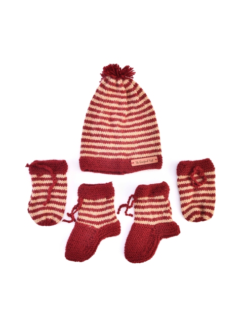

The Original Knit Unisex Kids Maroon & Beige Beanie