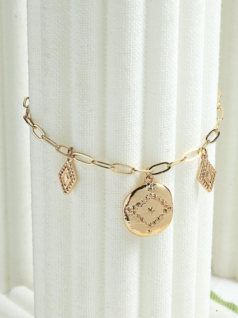 

CRZ Women Gold-Toned Gold-Plated Charm Bracelet