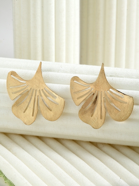 

CRZ Gold-Toned Contemporary Drop Earrings