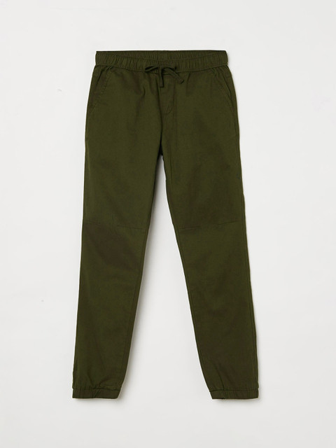 

Fame Forever by Lifestyle Boys Olive Green Slim Fit Joggers