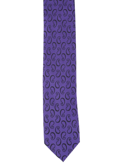 

Alvaro Castagnino Men Purple & Black Paisley Printed Tie