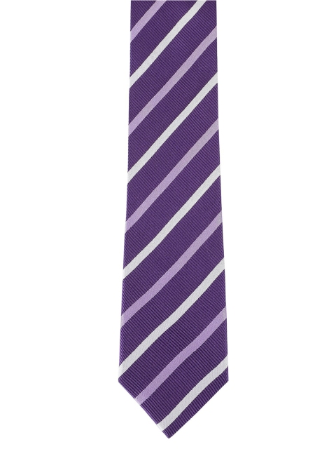 

Alvaro Castagnino Men Purple & White Striped Broad Tie