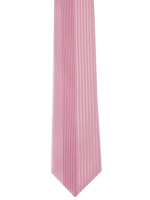 

Alvaro Castagnino Men Pink & Off White Striped Skinny Tie