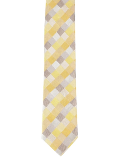 

Alvaro Castagnino Men Yellow & Grey Colourblocked Broad Tie