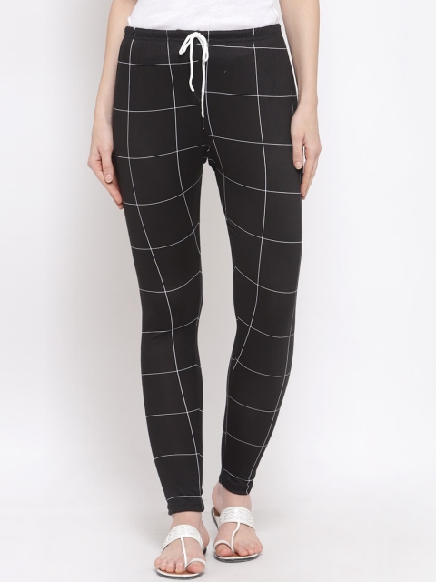 

Klotthe Women Black & White Checked Leggings