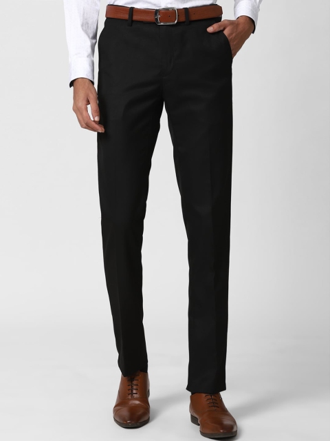 

Peter England Men Black Slim Fit Formal Trousers