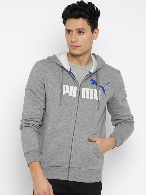 

Puma Men Grey Melange 1 Printed Hooded Sweatshirt