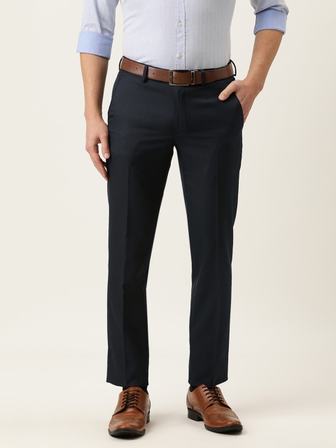 

Peter England Men Navy Blue Skinny Fit Trousers