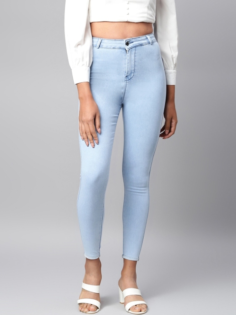 

Code 61 Women Blue Super Skinny Fit High-Rise Light Fade Jeans